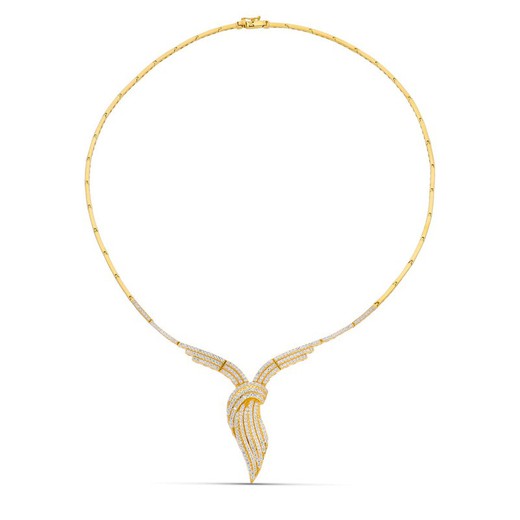 Halskette aus 18 Karat Gold mit Zirkonia 08000020