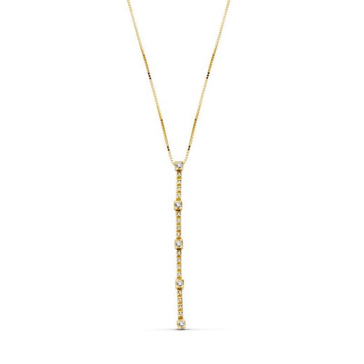 18k Gold Halskette Zirkonia 45cm 11229-3