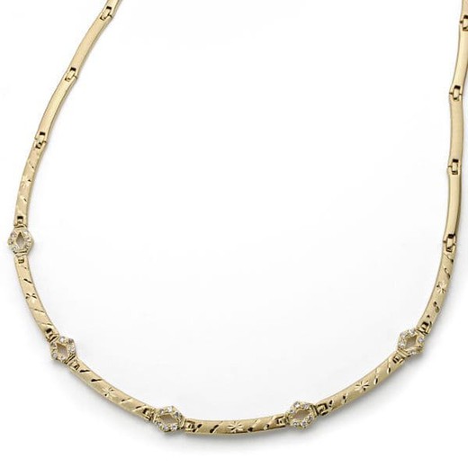 18k Gold Necklace Zircons 45cm 6mm 07000127