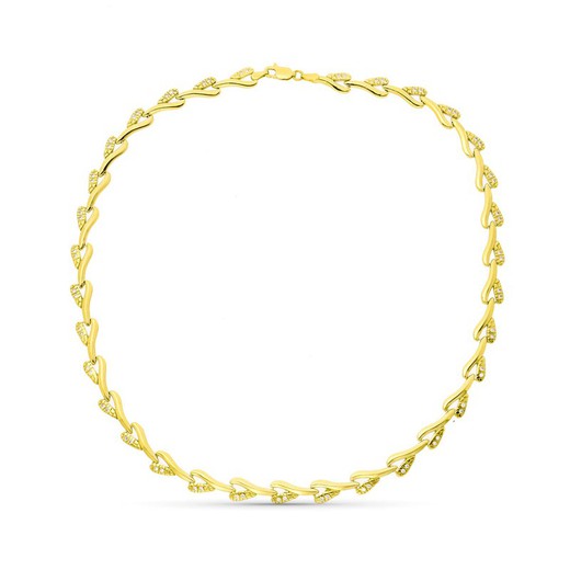 18 karat guld halskæde med zirkoner 14000201