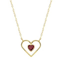 18kt Gold Necklace Hearts 16X14mm 40cm 22005