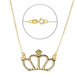 18kt Gold Choker Crown 12X8mm 45cm 16842