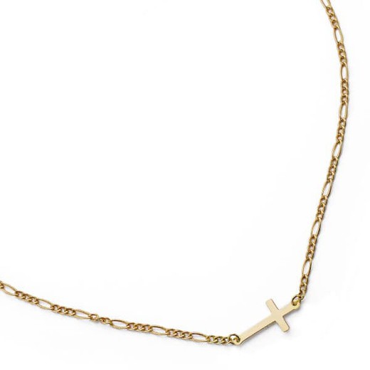 18kt Gold Cross Necklace 42cm 21000167