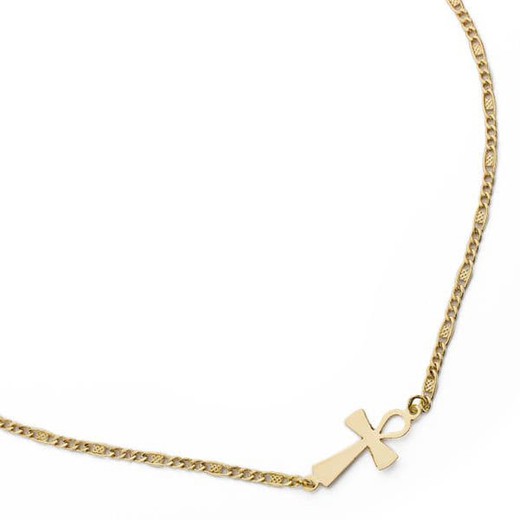 18kt Gold Halskette Kreuz des Lebens 42cm 17000150