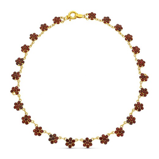 18kt Gold Necklace Curds of Garnets 12000353
