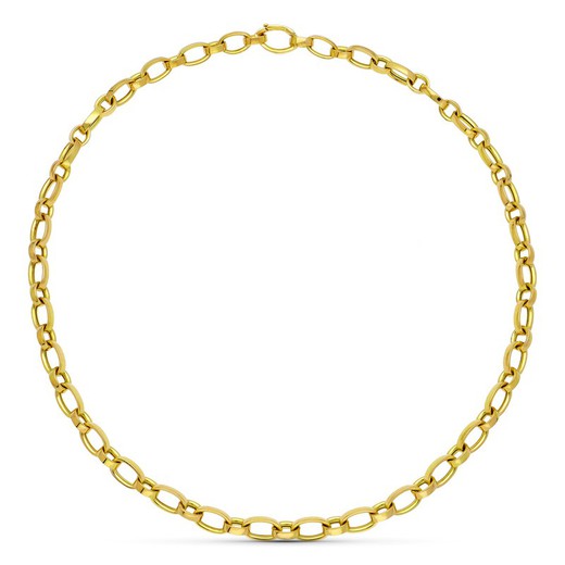 Colar de ouro 18kt elos ovais 45cm 07001745