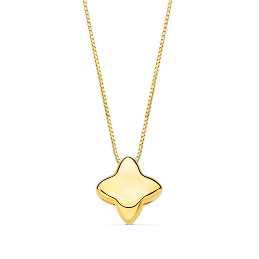 18 karat guld choker glat stjerne 6,5 x 6,5 mm venetiansk kæde 42+3 cm 21140-3