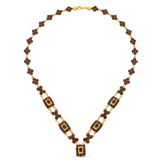 Halskette aus 18 kt Gold mit Granaten 09000014