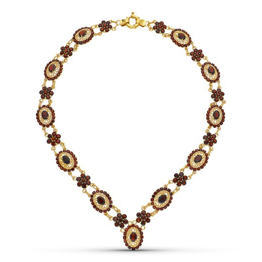 Halskette aus 18 kt Gold mit Granaten 14000026