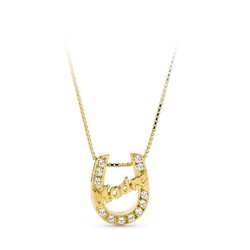 Collana in Oro 18kt Madre Ferro di Cavallo con Zirconi 13168