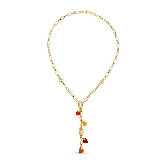 Halskette aus 18 kt Gold Steine Farbe 17000044