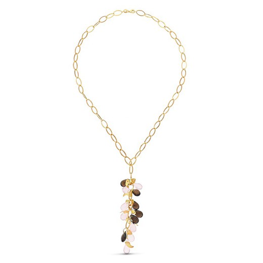 18kt Gold Necklace Stones Color 18000101