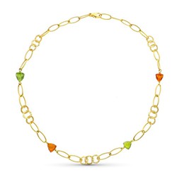18kt Gold Necklace Stones Color 19000090