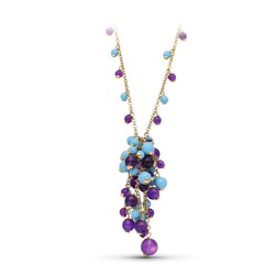 Collier Or 18 Carats Couleur Pierres 43cm 26001023