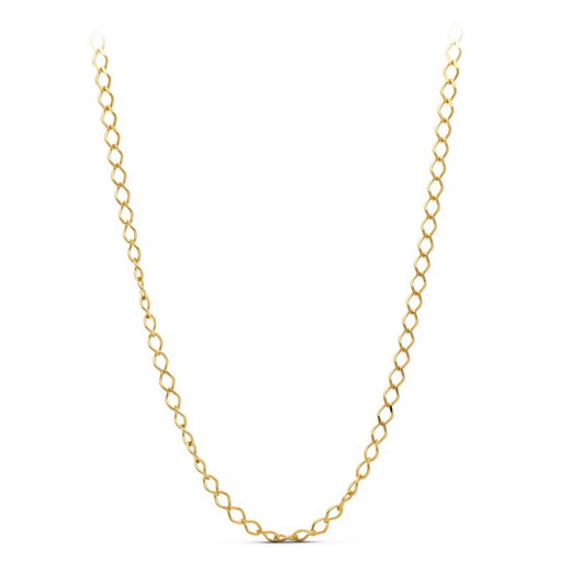 18k Gold Necklace Solid Rhombus 60cm 18000069