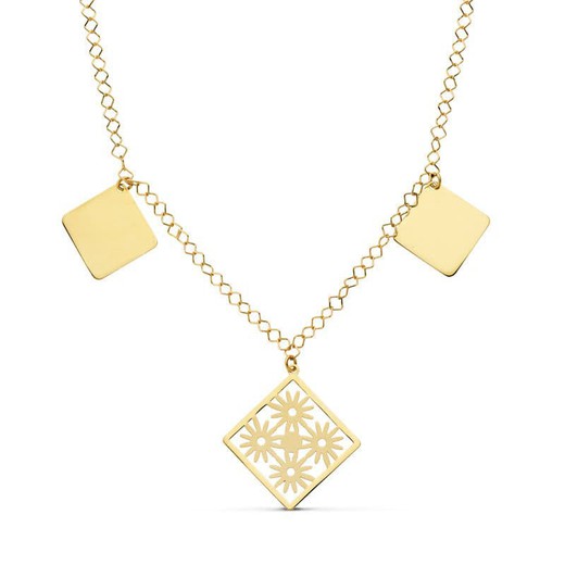 18kt Gold Necklace Rhombuses 44cm 19000021