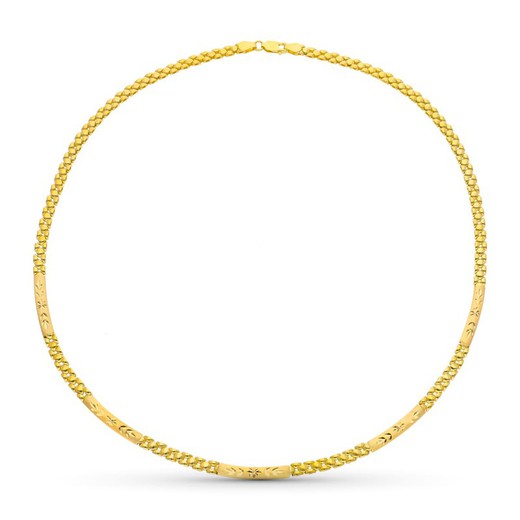 Geschnitzte Panter-Halskette aus 18 kt Gold 24000260