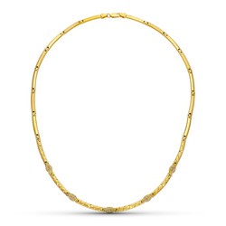 Choker i 18 karat guld, matta och glansiga sektioner 45 cm 07000124