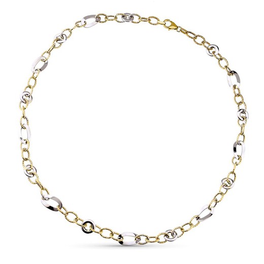 9kt guld Bicolor Sølv Choker 45cm 9K210155