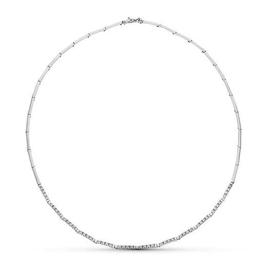 Vitguld Halsband 18kt 45cm Zirkoner 14000445