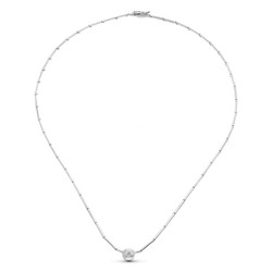 Collier Or Blanc 18kt Chaton 15000237
