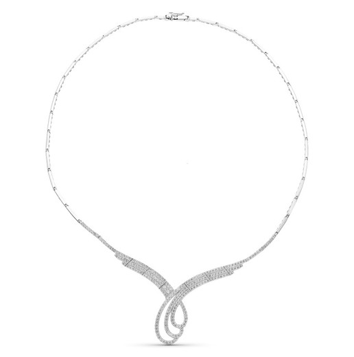 Halskette aus Weißgold mit 18 Karat Zirkonen 08000004-OB