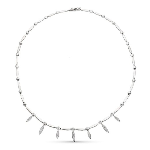 Vitguld Halsband 18kt zirkoner 15000055