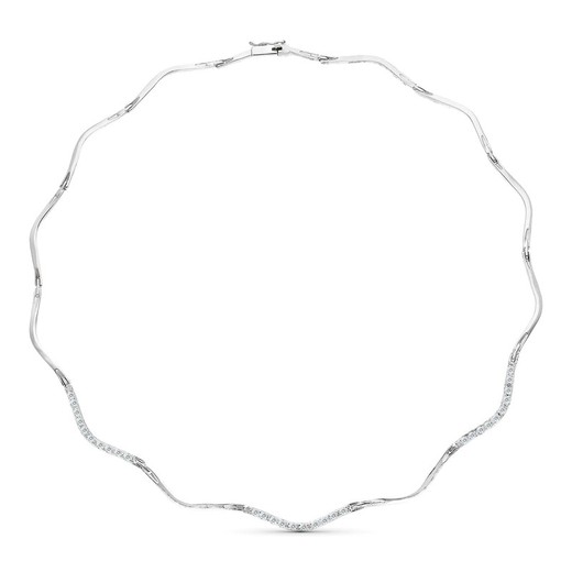 Collier Or Blanc 18kts Zircons 15000167