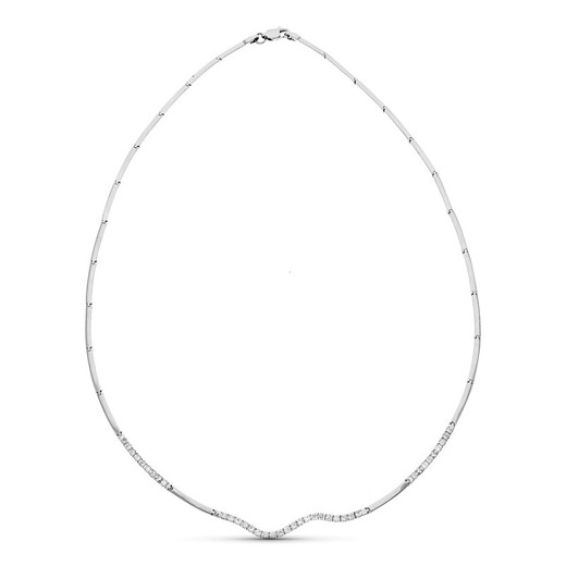 Hvidguld halskæde 18 karat zirkoner 15000277