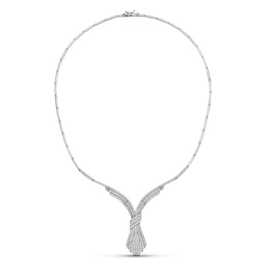 Halskette aus 18 kt Weißgold mit Zirkonia-Motiv 08000018