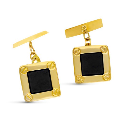 Kwadratowe spinki do mankietów z 18-karatowego złota 15X15mm 4659-6ON
