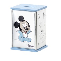 Hucha Baby Mickey Bilaminanado Plata D545C 8x8x8x11,5 Disney