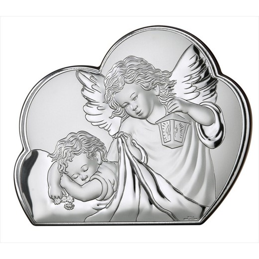 Icono Religioso Ángel Custodio Plateada 81257/4L 19x15,5cm