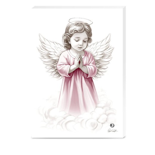 Icono Religioso Ángel De La Guarda Rosa 2307/6RAS 20x25cm