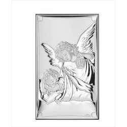 Icono Religioso Angeles Con Lámpara Plateado 81378/3XL 9x15cm