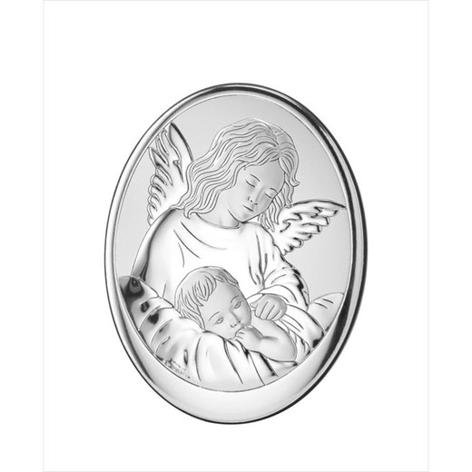 Icono Religioso Angeles De La Guarda Plateado 81389/2L 7x9cm