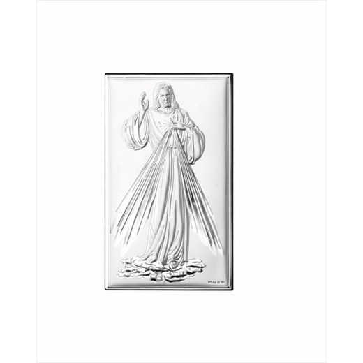 Icono Religioso Jesús Misericordioso Plateado 81321/3L 6,5x11cm