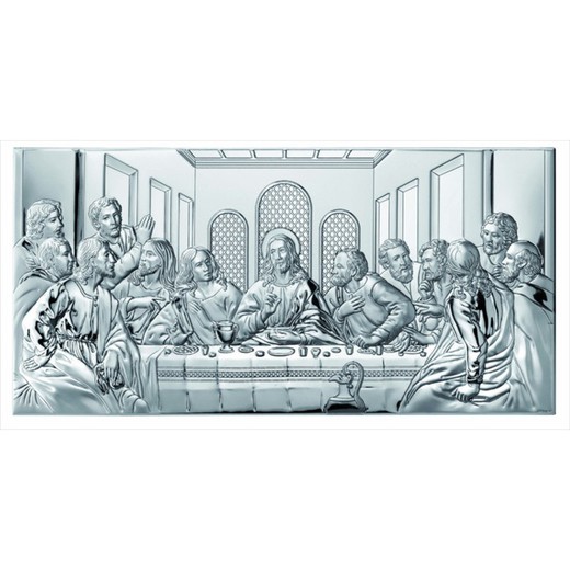 Icono Religioso Última Cena Plateado 81237/7L 24,5x50cm