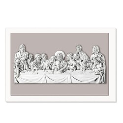 Icono Religioso Ultima Cena Resina Baño Plata R18234/1 19x13cm