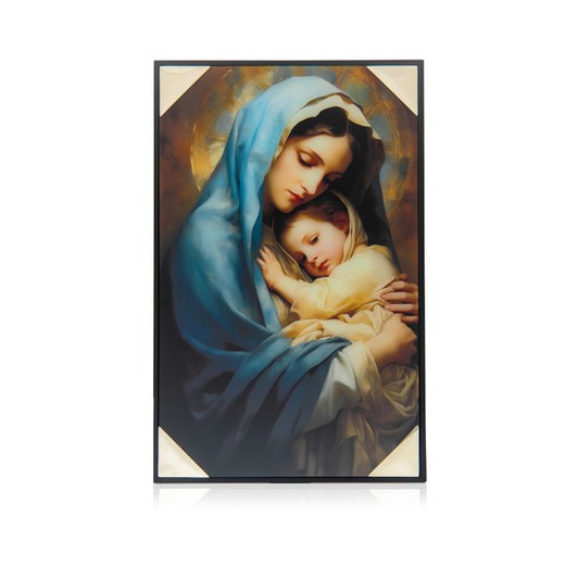 Icono Religioso Virgen Con Niño Cuadro Coloreado SQ4601/1 13x20cm