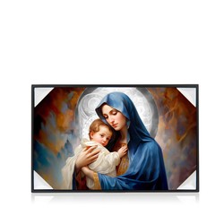 Icono Religioso Virgen Con Niño Cuadro Coloreado SQ4602/2 19x30cm