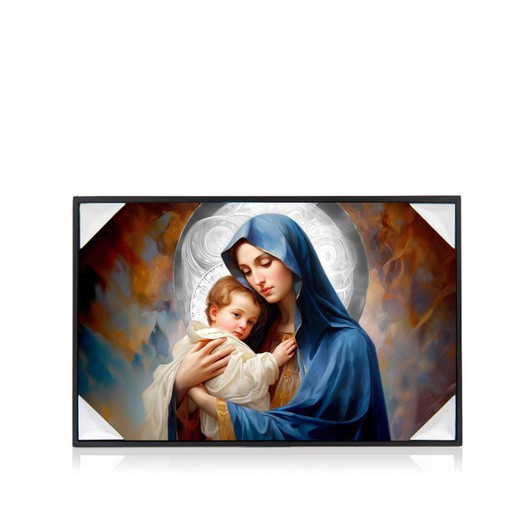 Icono Religioso Virgen Con Niño Cuadro Coloreado SQ4602/3 25x40cm