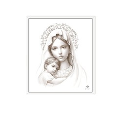 Icono Religioso Virgen Con Niño Cuadro Q519/1 39x45cm