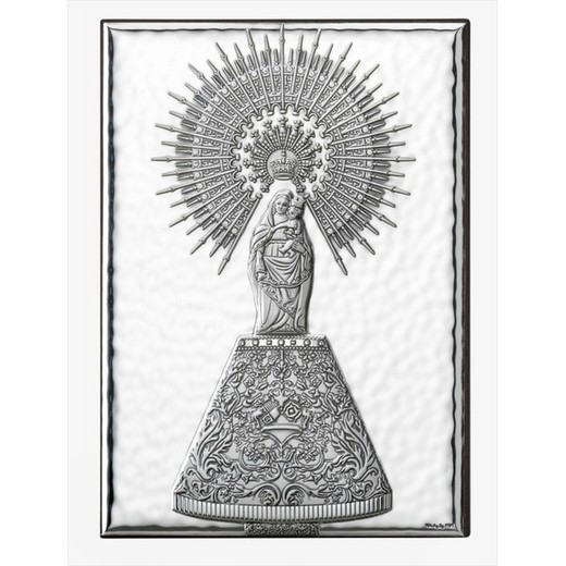 Icono Religioso Virgen Del Pilar Plateada 10751/13 13x18cm