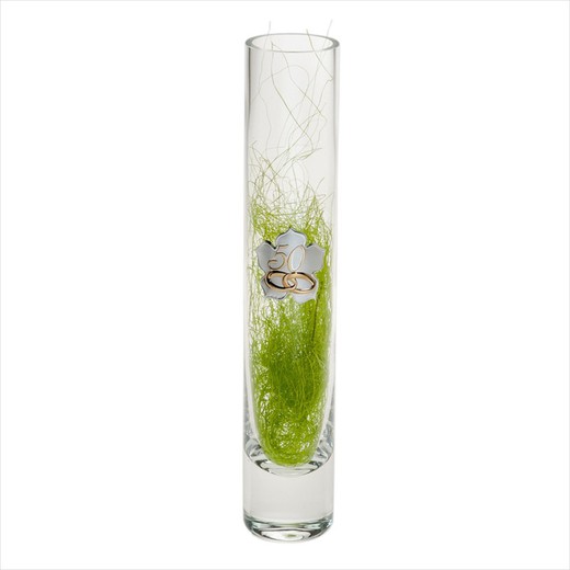 Vase Commémoratif 25cm GA3171V Cristal Alliances 25 Ans