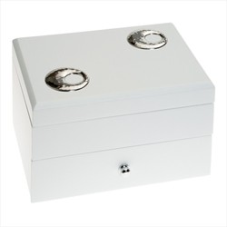 Joyero Cajon Tirador Circulos GA1087B 20X15X12 Blanco