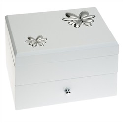 Joyero Cajon Tirador Mariposas GA1088B 20X15X12 Blanco