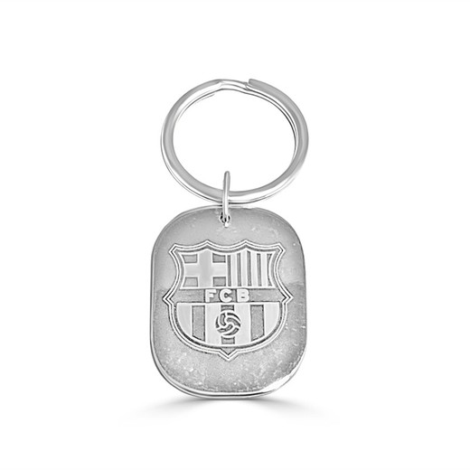 Porte-clés ovale en argent du FC Barcelone LLFCBOVA