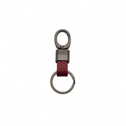 Llavero Plata Sovrani PCH0547 Piel Roja Con Anilla