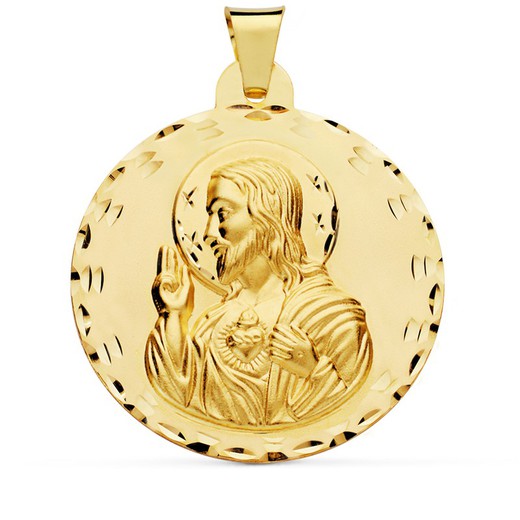 Medaglia Cuore di Gesù Oro 18kts 42mm 26000242